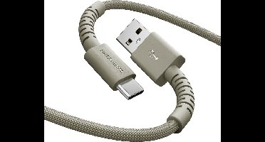 Fresh ‘n Rebel FlexWave USB naar USB-C Oplaadkabel - Extra lang (2m) - Siliconen gevlochten kabel - USB-A naar USB-C - Ultraflexibel - Dried Green