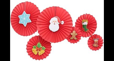 Daily Style – Deco waaiers kerst (6st) – (6st) – 6 stuks