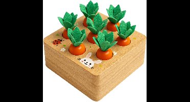 Montessori Houten Speelgoed Wortel Set - Educatief Spel vanaf 3 jaar - Motoriek Vormen spel & Sorteerspel - Sinterklaas Cadeau | Kerstcadeau - Jongens & Meisjes