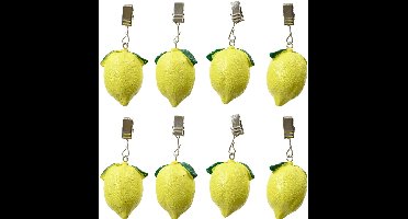 Decoris tafelkleedgewichtjes/hangers - 8x - citroen - kunststeen - geel