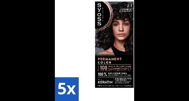 SYOSS - Coloration 2-1 Zwartbruin - Haarverf - Grijsdekking - Vermindert Haarbreuk - Bulkverpakking - 5 stuks