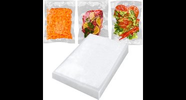 Vacuümzakken 20 × 30 cm – Set van 50 – Gekartelde Folie – Dubbelzijdig – Voedselveilig – Diep Reliëfpatroon