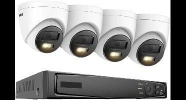 Complete 8-Kanaals Beveiligingscamera Set – Camerabewaking – Beveiligingssysteem – Cameraset – 12MP Haarscherp – Bewegingsdetectie Met Slimme Herkenning - 8-kanaals NVR met 4 camera’s - Build-in HDD: 2T