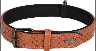 Hond Halsband met neopreen Patti Bruin XXL 52-62cm 30mm