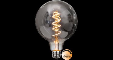 G125 Globelamp - E27 - 2W - Super Warm Wit <2200K - Dimbaar - Filament - Rookglas