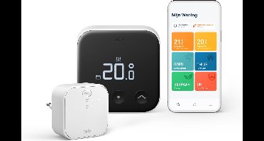 tado° Slimme Thermostaat X - Starterskit - Smart Thermostaat - incl. Matter Bridge - werkt met Google Home, Alexa & Apple Homekit - Bedrade variant - Zwart/Wit