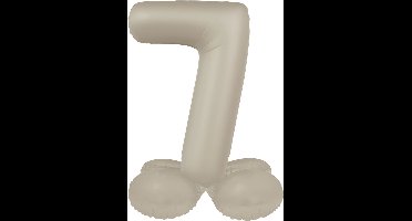 Folat - Staande folieballon Cijfer 7 Creamy Latte - 72 cm