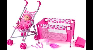 Poppenbed, buggy, pop met acc. 91857