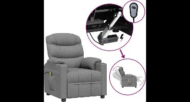 vidaXL - Massagestoel - elektrisch - stof - lichtgrijs