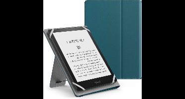 Universal Beschermhoes voor 6", 6.8" en 7" E-readers en Tablets - Turquoise Hoes met Hand Strap en Kickstand