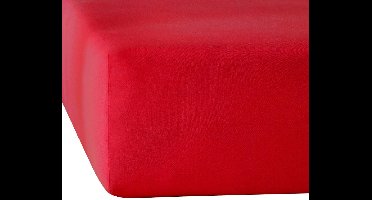 De Witte Lietaer Hoeslaken Elena Deep Red - 180 x 200/220 x h 30 - Katoen Jersey