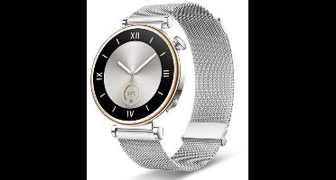 Milanees bandje - geschikt voor Garmin Venu 2s / Venu 3s / Vivoactive 4s / Forerunner 255s / 265s - Huawei Watch GT 5 Pro - 42mm / GT 6 / GT 5 / GT 4 - 41mm - Milanese - zilver