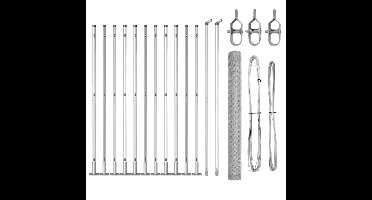vidaXL - Hekpaal. - Zilverkleurig