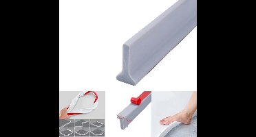 Douchedrempel Waterdam - Overstroming Douche Water barrièRe Voor Retentiesysteem Houdt Droog En Nat Gescheiden - Buigbare Deurbodem Afdichtingsstrip 16*30mm (Grijs - 2 m)