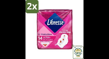 Libresse – Inlegkruisjes – Invisible Normal Clip – Discreet en flexibel – 14 Inlegkruisjes - Voordeelverpakking - 2 stuks - Onzichtbaar - Flexibel