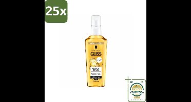25 x Gliss - Daily Oil Haarserum - Dagelijkse Haarverzorging - 75 ml - Grootverpakking - Haarverzorging - Haarserum - Droog Haar - Gestrest Haar - Haarverzorging Dagelijks