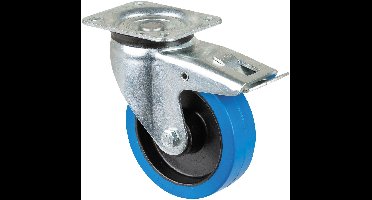 Showgear zwenkwiel blauw met rem, 160 mm