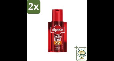 Alpecin - Double Effect - Shampoo - Anti-roos & Haargroei - 200 ml - Voordeelverpakking - 2 stuks - Roos shampoo - Haargroei shampoo