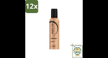 Syoss - Keratin - Haarmousse - Versterkt Haarvezels - 250 ml - Voordeelverpakking - 12 stuks - Keratin mousse - Haarversterking