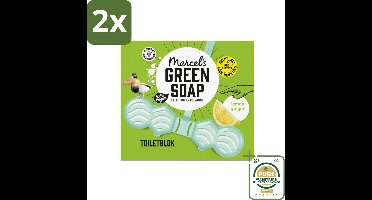 Marcel's Green Soap - Toiletblok - Citroen & Gember - Langdurige werking - 1 Toiletblok - Voordeelverpakking - 2 stuks - Natuurlijke schoonmaak - Citroen geur