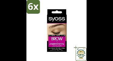 SYOSS - Brow Tint Donkerbruin - Wenkbrauwverf - Langdurige Kleur - Tot 10 Toepassingen - Voordeelverpakking - 6 stuks - Wenkbrauw tint - Wenkbrauwen donkerbruin