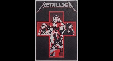 Metallica Kruis master of puppets Reclamebord van metaal METALEN-WANDBORD - MUURPLAAT - VINTAGE - RETRO - HORECA- BORD-WANDDECORATIE -TEKSTBORD - DECORATIEBORD - RECLAMEPLAAT - WANDPLAAT - NOSTALGIE -CAFE- BAR -MANCAVE- KROEG- MAN CAVE