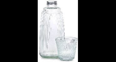 Excellent Houseware - Glazen Karaf en Glas Set - 1L - Transparant - Vaatwasserbestendig