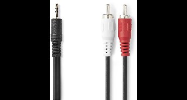 3,5mm Jack - Tulp stereo kabel | zwart | 20 meter