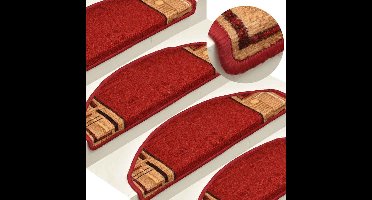 Trapmatten – Trapbekleding – Traplopers – Antislip Treden – Trapvloer Bedekking – Rood – Zelfklevend – 65x21 cm – Duurzaam Polyamide – Veiligheidsantislip