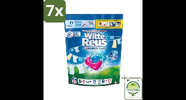 7 x Witte Reus - 3+1 Power Caps - Witte Was - 65 Wasbeurten - Grootverpakking - Wascapsules - Wit Wasgoed - Wasmiddel - Vlekkenverwijderaar - Energiezuinig Wassen