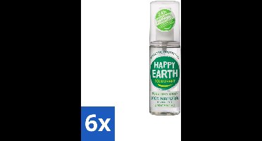 6 x Happy Earth – Deodorant Spray – 100% Natuurlijk Unscented – 100 ml - Geurloos Deodorant - Hypoallergene Deodorant - Natuurlijke Deodorant - Deodorant Voor Gevoelige Huid - Mineralen Deodorant