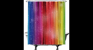 Waterdicht Douchegordijn Regenboog - Sneldrogend en Wasbaar - 180x200 cm - Inclusief 12 Ringen