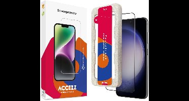 Accezz Screen protector - Geschikt voor Samsung Galaxy S22 / S23 - Gehard glas Full Cover screenprotector met bio applicator