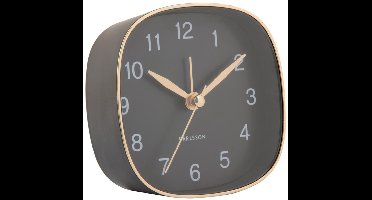 Karlsson Wekker Travel Square - Mat Zwart - 8.5x8.5x8.5cm - Modern - Wekker voor slaapkamer - Wekkers