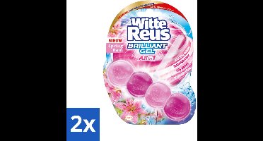 2 x Witte Reus - Toiletblok Brilliant Gel - Spring Rain - 1 Toiletblok - Toiletblok - Toiletreiniger - Gel Toiletblok - Frisse Geur - Lentegeur