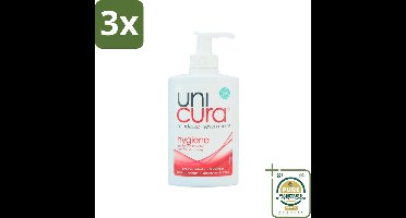 3 x Unicura - Handzeep Pompje - Hygiëne - 250 ml - Grootverpakking - Handzeep Pompje - Hygiëne - Antibacterieel - Handen Reinigen - Handzeep 250 Ml