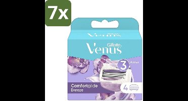 Gillette - Venus Comfortglide Breeze - Hydraterend en soepel - 4 Navulscheermesjes - Bulkverpakking - 7 stuks