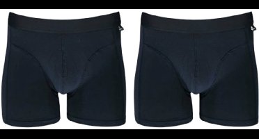 Apollo Boxershorts Heren Biokatoen Navy 2 Stuks Maat L