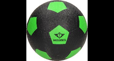 Rubberen straatvoetbal maat 5 - 420 gr met profiel groen, in polybag