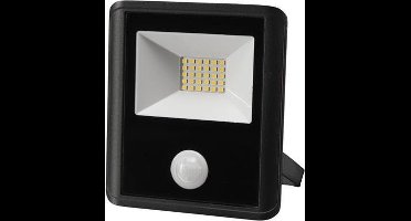 LED-SCHIJNWERPER VOOR BUITENSHUIS - 20 W, NEUTRAALWIT - ZWART - PIR-SENSOR