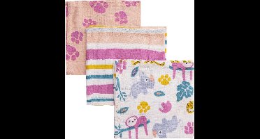 Briljant Baby - Monddoekje Hydrofiel Jungle Dusk - 3 Stuks - Pink