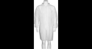 CMT 8124 pp non woven bezoekersjas wit XL 30grams klittenband - M