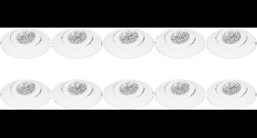 Spot Armatuur 10 Pack - Proma Nivas Pro - GU10 Inbouwspot - Rond - Wit - Aluminium - Trimless - Kantelbaar - Ø150mm