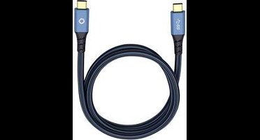 Oehlbach USB Plus CC USB 3.2 Gen 1 (USB 3.0) [1x USB-C stekker - 1x USB-C stekker] 0.50 m Blauw Vergulde steekcontacten