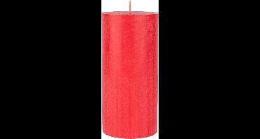 Rode cilinderkaarsen/stompkaarsen 15 x 7 cm 50 branduren - geurloze kaarsen rood