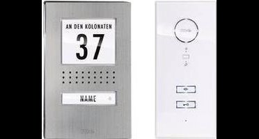 m-e modern-electronics 41137 Complete set voor Deurintercom Kabelgebonden Eengezinswoning RVS, Wit