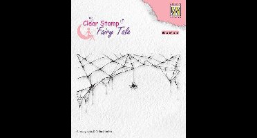 FTCS024 stempel Nellie Snellen - Clearstamp silhouette - Fairy serie web - spinnenweb - halloween spinneweb met spin