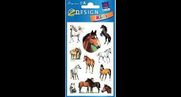 Avery Stickervel Paard Junior 7,6 X 12 Cm Papier Bruin 22-delig