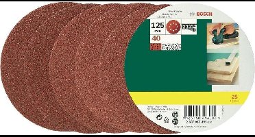 Bosch 25-delige schuurbladenset voor excenterschuurmachines 125 mm - korrel 40