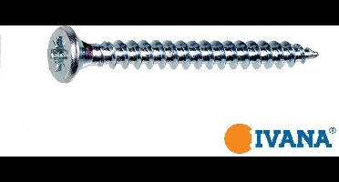 Ivana Spaanplaatschroef - Schroeven - Verzinkt - Platkop - PZ-2 4.0x50 - 200 Stuks